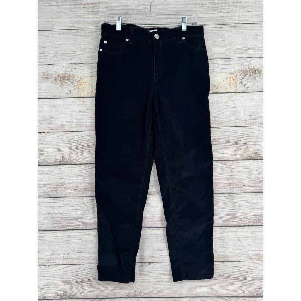 Tommy Bahama Corduroy Mid Rise Slim Boyfriend Pants Womens 6 Black